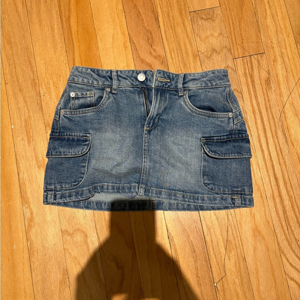 Garage Blue Denim Mini Skirt
